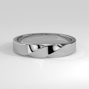 High-polish wedding band with a distinctive sculpted wave design and comfort-fit interior